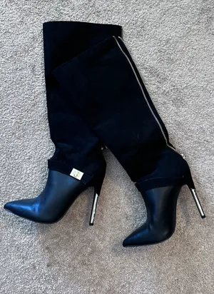 JustFab Suede Heel Boots thumbnail 1