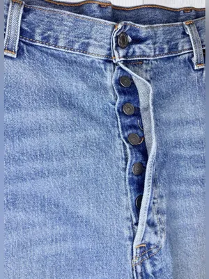 Levi's 501 High Rise Raw Hem Straight Leg Jeans | Light Wash thumbnail 5