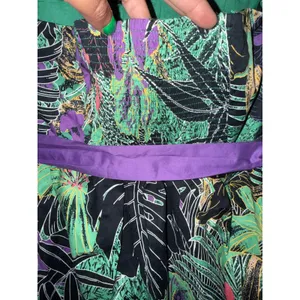 Edme & Esyllte Tropical Botanical Strapless MiniDress Purple Sash Green 2 Resort thumbnail 5
