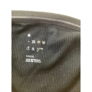 A New Day Womens Strapless Bubble Hem Mini‎ Dress Black Cream Small NEW thumbnail 3