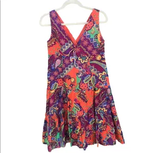 Ralph Lauren Vintage Bohemian Colorful Paisley Sundress thumbnail 3