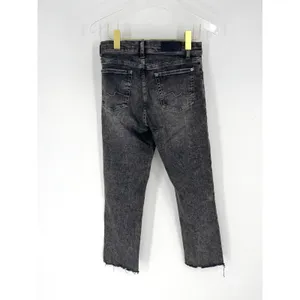 7 For All Mankind Luxe Vintage High Waist Raw Hem Jeans Washed Black Denim 25‎ thumbnail 5