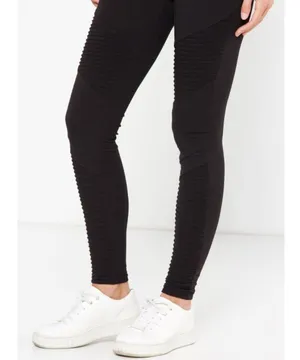 Cotton On Tranquil Moto Leggings Black Suede Velour Stretchy Edgy Tights Skinny thumbnail 3