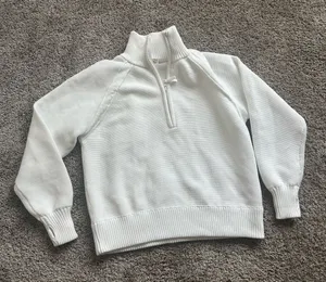 Aerie White Half-Zip Sweatshirt thumbnail 1