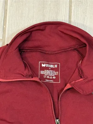 Doublju Burgundy Zip-Up Active Jacket with Slim Fit thumbnail 4