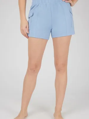 Yogalicious Light Blue Women's Cargo Shorts with Elastic Waist thumbnail 8