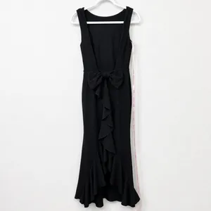 NEW Lulus Exquisite Refinement Black Backless Bow Ruffled Maxi Dress Small thumbnail 8