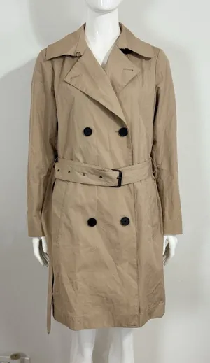 Everlane Women’s Brown Double Breasted Belted Trench Coat Long Jacket Size XS thumbnail 1