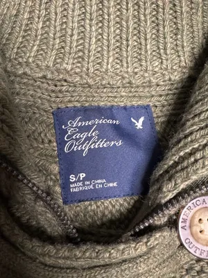 American Eagle Y2K Olive Military Wool Rabbit Hair Knit Cardigan Jacket S thumbnail 3