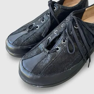 Ziera Alley 40W Black Textured Leather Lace Up Comfort Shoes Super Support thumbnail 11