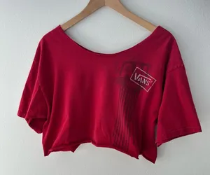 Vans off-the-shoulder cropped tee thumbnail 1