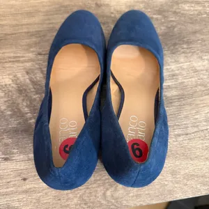 Franco Sarto Fausta Low Heels Pumps Women’s Size 6 Blue Suede Office Modest thumbnail 7