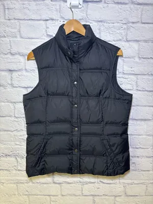 Lands' End Women’s Medium puffer Vest Black 80% Down 20% Feathers Winter thumbnail 1