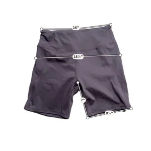 LegEnd Active‎ Womens High Waisted Ribbed Biker Shorts Purple XL 7 Inch Inseam thumbnail 3
