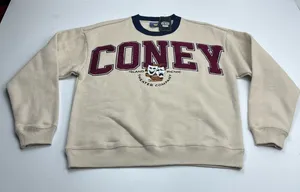 Coney Island Picnic Theater‎ Company Graphic Sweatshirt Womens Small Cream NEW thumbnail 1