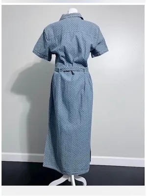 Jane Ashley Vintage Western Polka Dot Jean Maxi Dress thumbnail 4