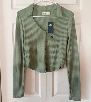 Hollister Ribbed Collar Neck Top thumbnail 1