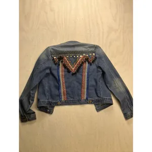 Boom Boom Jeans Denim Jacket Womens S Blue Boho‎ Embroidered JK18023Z thumbnail 7