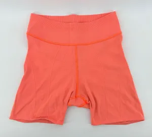 FP Movement Good Karma Ribbed High Rise Bike Shorts XS S Neon Coral Orange Yoga thumbnail 1