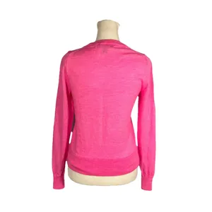 J. Crew Women's Hot Pink Merino Wool Crewneck Thin Knit Long Sleeve Size XS thumbnail 3