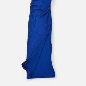 y2K Emerald Sundae one shoulder gown dress floor length xxsmall blue glitter thumbnail 6