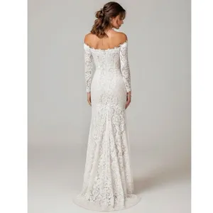 LULUS Romance Dreamer Lace Off-the-Shoulder Dress, White, Large thumbnail 4
