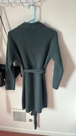 Uniqlo Wool Long Green Cardigan thumbnail 2