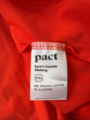 Pact Fit & Flare Organic Cotton Halter Dress Orange Size XXL thumbnail 4