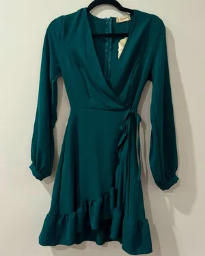 Altar’d State Hunter Long Sleeve Ruffle Mini Dress XS NWT thumbnail 1