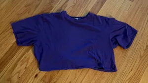Tna Aritzia Cropped Short Sleeve T-Shirt Size 2 Purple 100% Cotton OTC3-10166-11 thumbnail 1