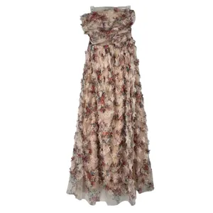 Floral Strapless Maxi Gown sheer lines lightweight thumbnail 2