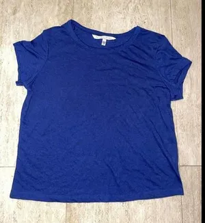 Victoria's Secret Small Blue Short Sleeve‎ Shirt Boxy Cropped thumbnail 1