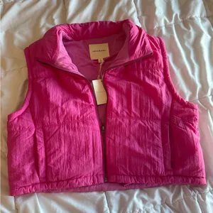 Thread & Supply Fuchsia Quilted Puffer Vest thumbnail 1