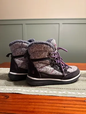 BearPaw Women's Charcoal Gray & Purple Winter Snow Rain Ruby Lace-up Boots Sz 5 thumbnail 3