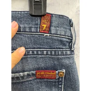 7 For All Mankind Dojo Cropped Flare Jeans Retro Y2K Boho Medium Wash Denim 28 thumbnail 6