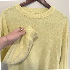 Roots Women's Yellow Organic Cotton Blend Boucle Sweater Shorts Set Size Small‎ thumbnail 3