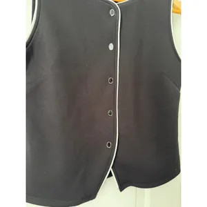 Bailey 44 Black White Contrast Piping Button Front Sleeveless Vest Top Small thumbnail 6