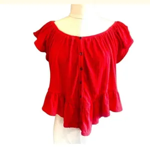 Free people red off the shoulder top size Small thumbnail 2