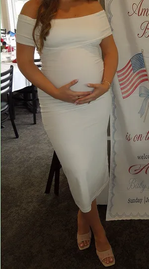 Bumpsuit The Bianca Maternity Dress White Size L thumbnail 4
