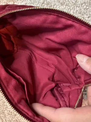 Sézane Burgundy Velvet Star Embroidered Pouch thumbnail 4