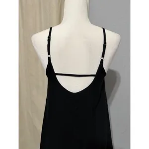 Wild Fable Slip Mini Dress XS Ebony Black Rayon Scoop Back Adjustable Gothic thumbnail 10