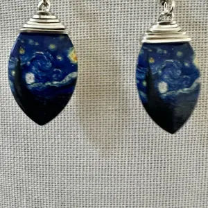 d’ears “Starry Night” Earrings – Vincent Van Gogh Artwork thumbnail 2