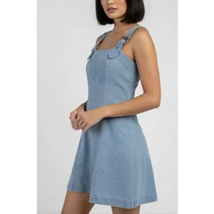 Beivy Women L Blue Denim Overall Jumper Mini Dress thumbnail 2