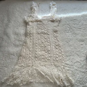 Free People Womens Ivory Lace Dress 2 Festival Boho Indie Summer Wedding Cottage thumbnail 2