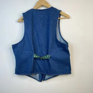 Susan Bristol Vintage Patchwork Embroidered Denim Boho Western Country Vest M thumbnail 6