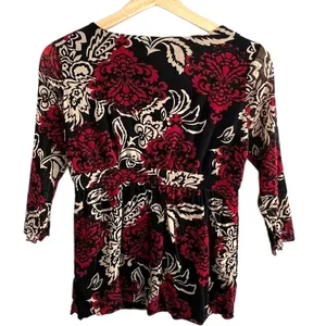 Y2K Whimsigoth Babydoll Top Size S Fairy Grunge Empire Waist Floral Beaded thumbnail 4