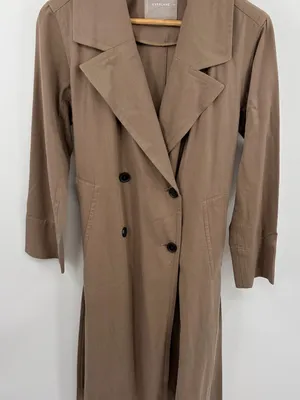 Everlane the drape trench coat with belt gray tan women’s XS chic mature thumbnail 4