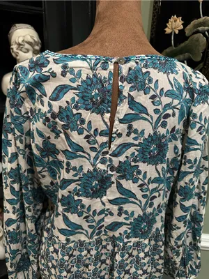 Zara Blue Patchwork Print Maxi Dress – Size Small thumbnail 11