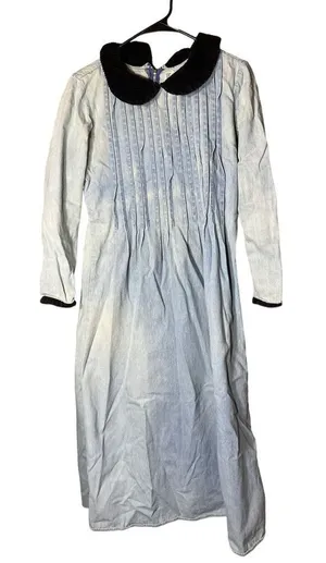 Vintage Fads Denim Cottagecore‎ Maxi Dress Modest Grunge 90s 80s Size 8 thumbnail 1