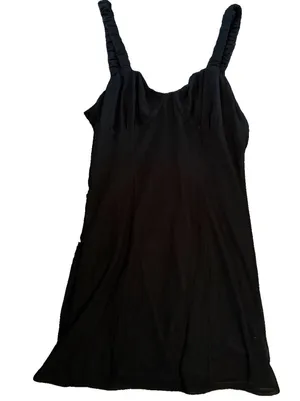 American Eagle Black Mesh Overlay Flowy Bodice Mini Layered Dress Size Large NWT thumbnail 1